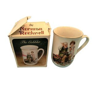 Norman Rockwell The Cobbler Coffee Mug Tea Cup 1982 Museum Collections Vintage